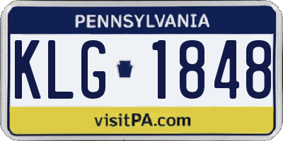 PA license plate KLG1848