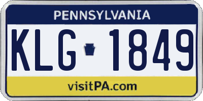 PA license plate KLG1849
