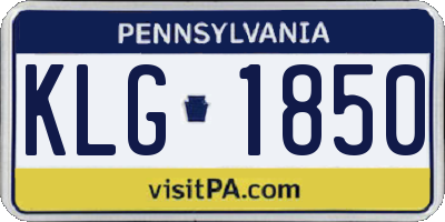 PA license plate KLG1850
