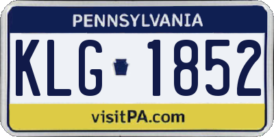 PA license plate KLG1852
