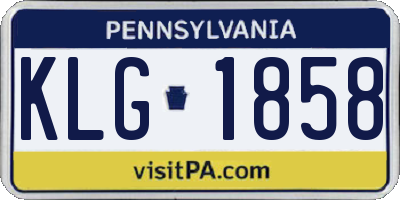 PA license plate KLG1858