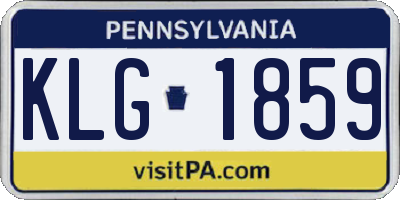 PA license plate KLG1859