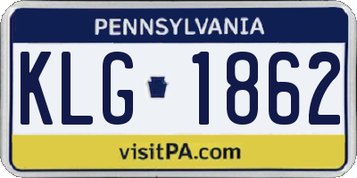 PA license plate KLG1862