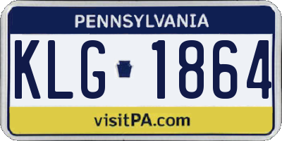 PA license plate KLG1864