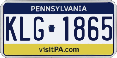 PA license plate KLG1865