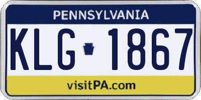PA license plate KLG1867