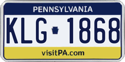 PA license plate KLG1868