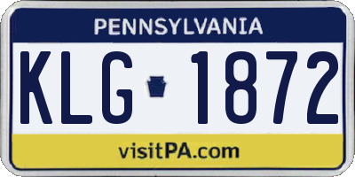 PA license plate KLG1872