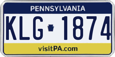 PA license plate KLG1874