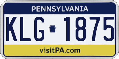 PA license plate KLG1875