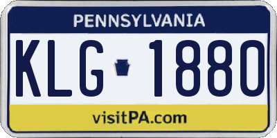 PA license plate KLG1880