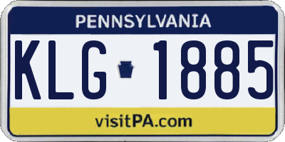PA license plate KLG1885