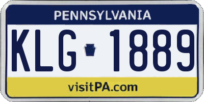 PA license plate KLG1889
