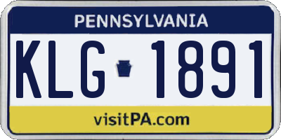 PA license plate KLG1891