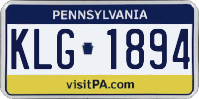 PA license plate KLG1894