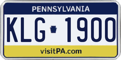 PA license plate KLG1900
