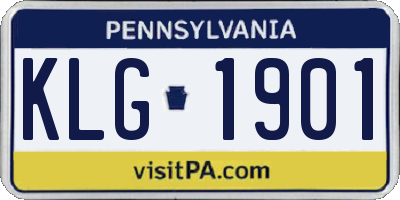 PA license plate KLG1901