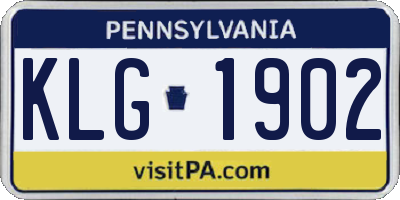 PA license plate KLG1902