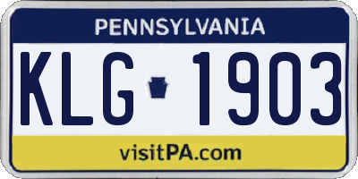 PA license plate KLG1903