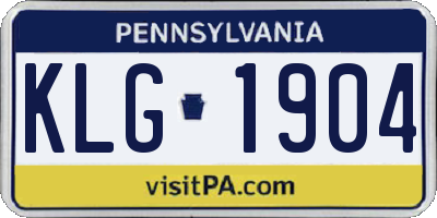 PA license plate KLG1904