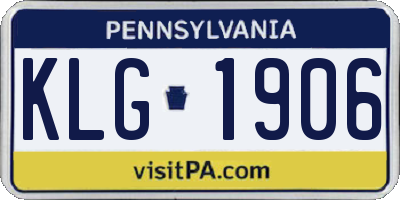 PA license plate KLG1906