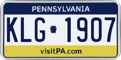 PA license plate KLG1907