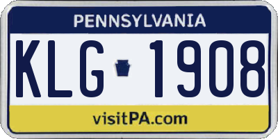 PA license plate KLG1908