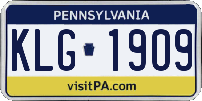 PA license plate KLG1909
