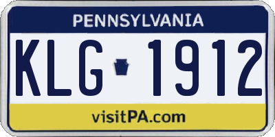 PA license plate KLG1912