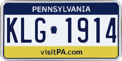 PA license plate KLG1914