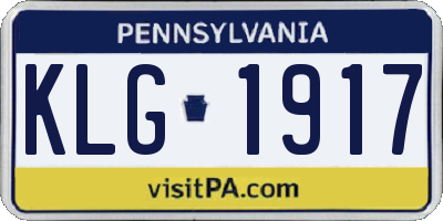 PA license plate KLG1917