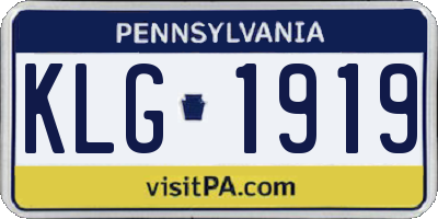 PA license plate KLG1919