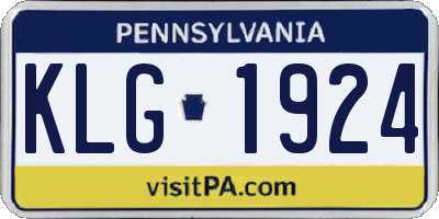 PA license plate KLG1924