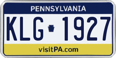 PA license plate KLG1927