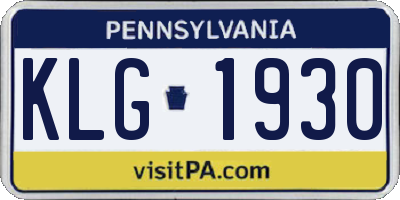 PA license plate KLG1930