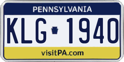 PA license plate KLG1940