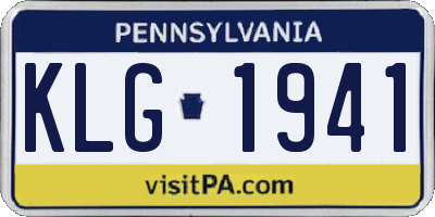 PA license plate KLG1941