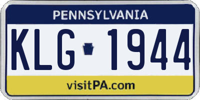PA license plate KLG1944