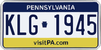 PA license plate KLG1945