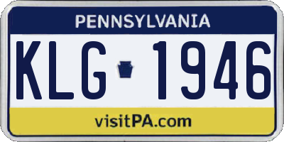PA license plate KLG1946