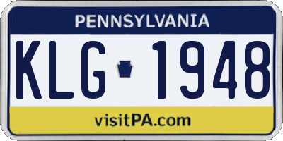 PA license plate KLG1948