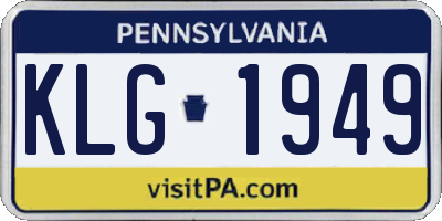 PA license plate KLG1949