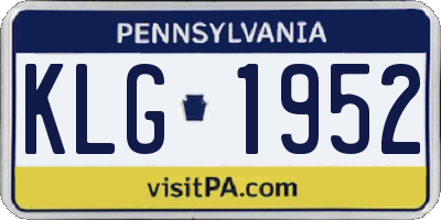 PA license plate KLG1952