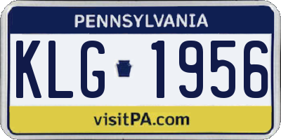 PA license plate KLG1956