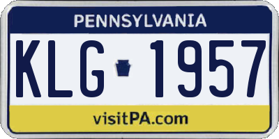 PA license plate KLG1957