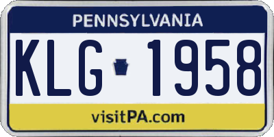 PA license plate KLG1958