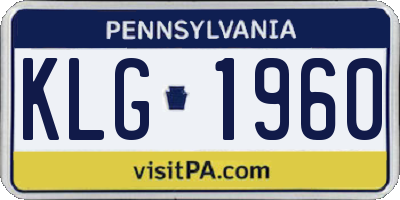 PA license plate KLG1960