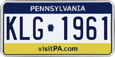 PA license plate KLG1961