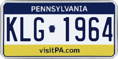 PA license plate KLG1964