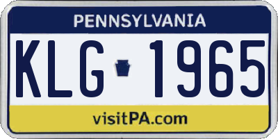 PA license plate KLG1965